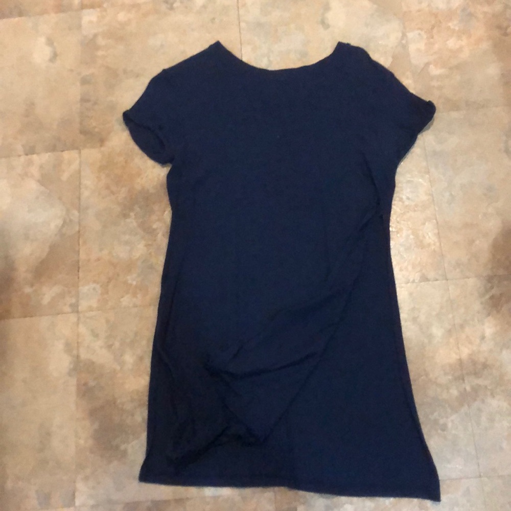 Navy long slit top